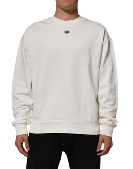 Dolce & Gabbana White DG Logo Crew Neck Sweatshirt Sweater