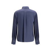 Brunello Cucinelli Blue Silk Blouse
