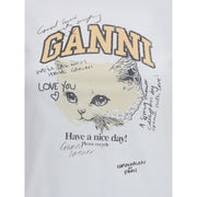 Ganni White Cotton T-Shirt