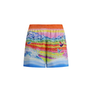 Casablanca Multicolor Silk Bermuda Shorts