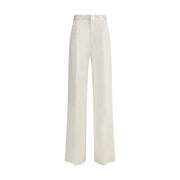 SA SU PHI Cream Silk Pants