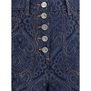 Etro Blue Cotton Flared Jeans