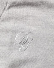 Dolce & Gabbana Gray Wool Knit Logo V-Neck Pullover Sweater