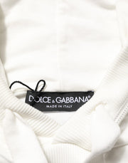 Dolce & Gabbana Off White Cotton Panda Hooded Sweatshirt Sweater