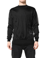 Dolce & Gabbana Black Logo Polyester CrewNeck Sweatshirt Sweater