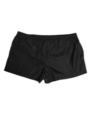 Dolce & Gabbana Black Logo Polyester Beachwear Shorts Swimwear