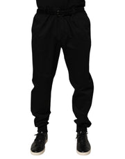 Dolce & Gabbana Black Cotton Stretch Casual Trouser Pants