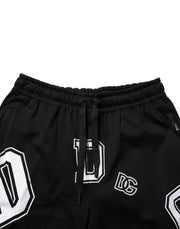 Dolce & Gabbana Black Logo Print Cotton Casual Bermuda Short
