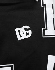 Dolce & Gabbana Black Logo Print Cotton Casual Bermuda Short