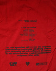 Dolce & Gabbana Red Logo Eye Print Cotton Short Sleeve T-shirt