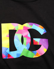 Dolce & Gabbana Black Logo Print Cotton Men Crew Neck T-shirt