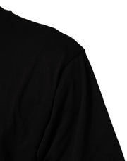 Dolce & Gabbana Black Logo Print Cotton Crew Neck  T-shirt