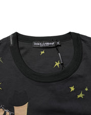 Dolce & Gabbana Black Musical Print Cotton Crew Neck T-shirt