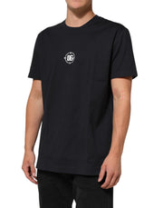 Dolce & Gabbana Black Logo Compass Cotton Crew Neck T-shirt