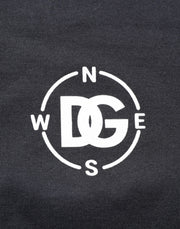 Dolce & Gabbana Black Logo Compass Cotton Crew Neck T-shirt