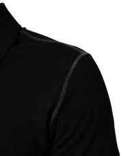 Dolce & Gabbana Black Cotton Graphic Print PoloShirt T-shirt