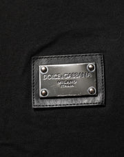 Dolce & Gabbana Black Logo Plaque Cotton Crew Neck T-shirt
