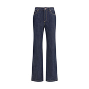 Alexander McQueen Blue Cotton Straight-Leg Jeans