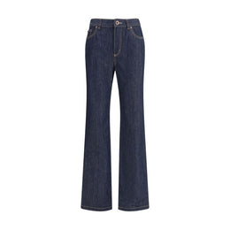 Alexander McQueen Blue Cotton Straight-Leg Jeans