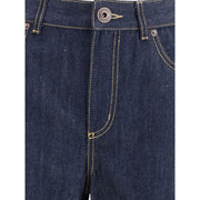 Alexander McQueen Blue Cotton Straight-Leg Jeans