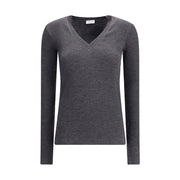 Brunello Cucinelli Gray Wool Long Sleeve T-Shirt