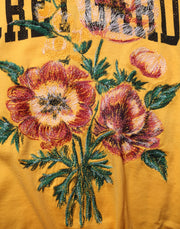 Dolce & Gabbana Yellow Secret Graden Floral Cotton CrewNeck T-shirt