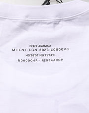 Dolce & Gabbana White Cotton Sleeveless Printed Tank T-shirt