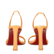 Christian Louboutin Orange Leather Stiletto Heel Sandals