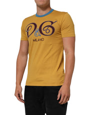 Dolce & Gabbana Yellow Logo Crew Neck Short Sleeves T-shirt
