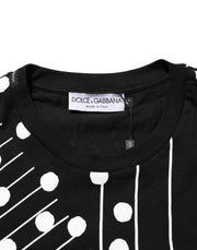 Dolce & Gabbana Black Cotton Polka Dots Round Neck T-shirt