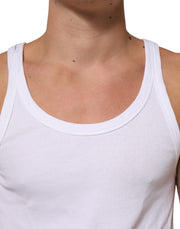 Dolce & Gabbana White Sleeveless Round Neck Tank T-shirt