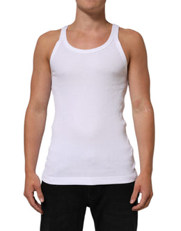 Dolce & Gabbana White Sleeveless Round Neck Tank Top T-shirt