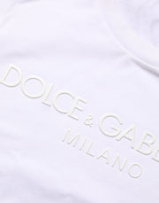 Dolce & Gabbana White Cotton Crew Neck Short Sleeves T-shirt