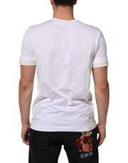 Dolce & Gabbana White Cotton Pocket Short Sleeves Men T-shirt