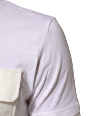 Dolce & Gabbana White Cotton Pocket Short Sleeves Men T-shirt