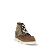 Gucci Brown Leather Lace-Up Boots