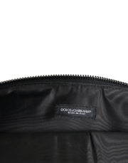 Dolce & Gabbana Multicolor Leopard Jacquard Logo Plaque Document Briefcase Bag