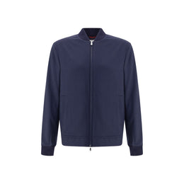 Brunello Cucinelli Blue Cashmere Bomber