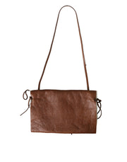 Miu Miu Brown Leather Fur Inner Lining Neck Strap WinterFleece Handwarmer