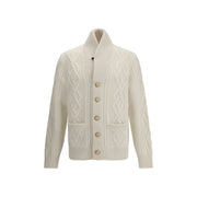 Brunello Cucinelli White Cashmere Cardigan