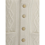 Brunello Cucinelli White Cashmere Cardigan