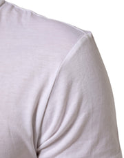 Dolce & Gabbana White Logo Print Cotton Men Crew Neck T-shirt