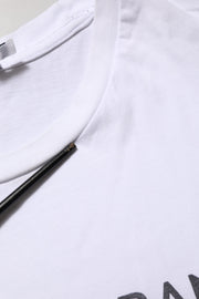 Dolce & Gabbana White Logo Print Cotton Crew Neck T-shirt