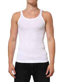 Dolce & Gabbana White Sleeveless Round Neck Tank Top T-shirt