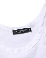 Dolce & Gabbana White Sleeveless Round Neck Tank Top T-shirt
