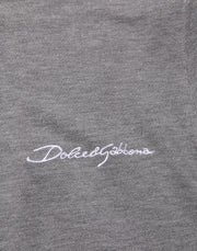Dolce & Gabbana Gray Logo Embroidery Collared Polo T-shirt