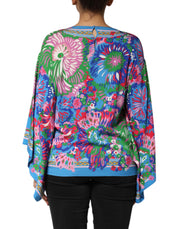 Dolce & Gabbana Multicolor Floral Print Silk Tunic Blouse Top