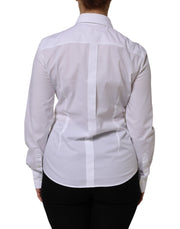 Dolce & Gabbana White Cotton Collared Dress Formal Shirt  Top