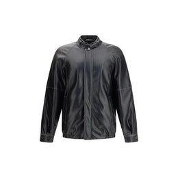 MM6 Black Polyester Bomber