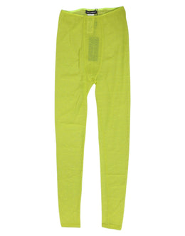 Dolce & Gabbana Neon Green Nylon Logo Lace Leggings Pants Underwear